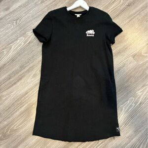 ROOTS TSHIRT DRESS RAW HEMS | XS | Black